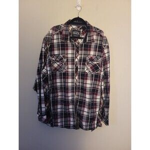 Buckle Black  Plaid Snap Button Shirt Sz XXXL Western Rodeo Cowboy